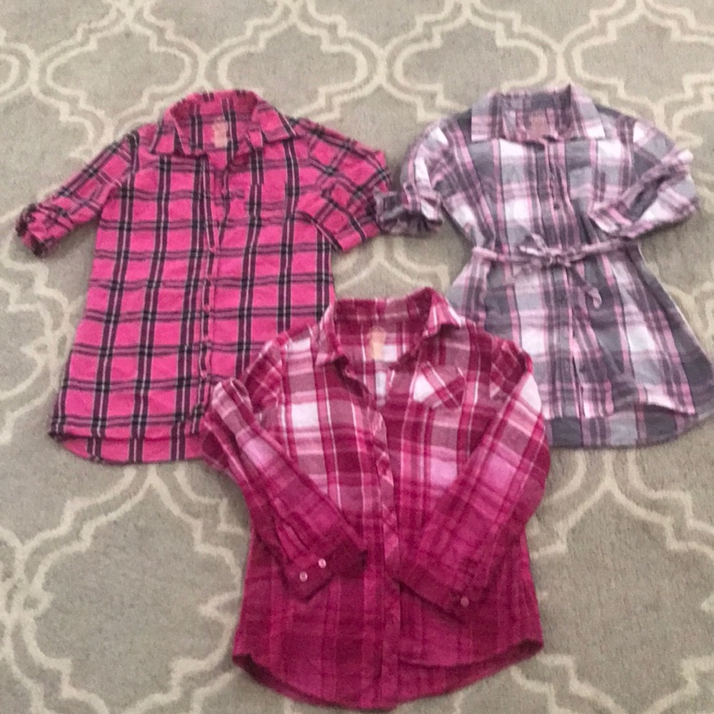 Girls button up collar shirts lot of 3 sz 7/8